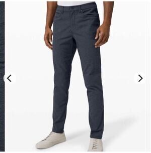 Lululemon Pants Mens 34 Blue ABC Slim Tech Canvas Casual Stretch Cotton Work
